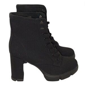 Chunky Heel Tall Ankle Black Bootie - Spirit - 8.5